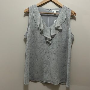 Banana Republic Blouse Sleeveless Gray Animal Print Top Women’s 10
